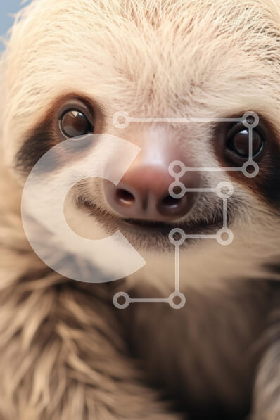 Σετ των 2 Intra Συλλεκτικό Ξύλινο Παζλ Plywood  4mm - Κοντινό πλάνο ενός χαμογελαστού νωθρού Σε Ξύλινο Κουτί - Διαστάσεις: 10x10 cm – 25 κομμάτια