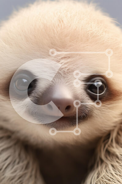 Σετ των 2 Intra Συλλεκτικό Ξύλινο Παζλ Plywood  4mm - Κοντινό πλάνο μιας χαμογελαστής νωθρότητας Σε Ξύλινο Κουτί - Διαστάσεις: 10x10 cm – 25 κομμάτια