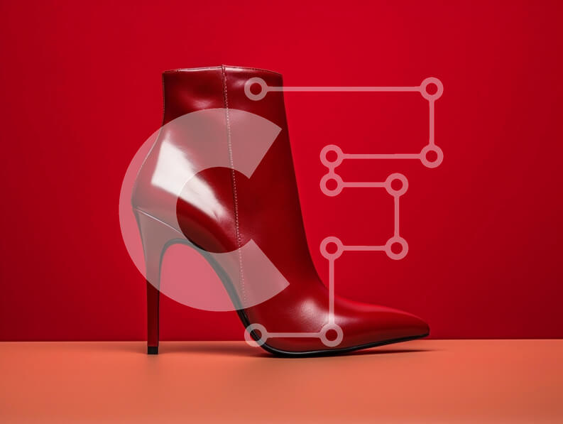 Intra Συλλεκτικό Ξύλινο Παζλ Plywood  4mm - Κόκκινο ψηλοτάκουνο μποτάκι Σε Ξύλινο Κουτί - Διαστάσεις Puzzle: 10x10 cm – 25 κομμάτια