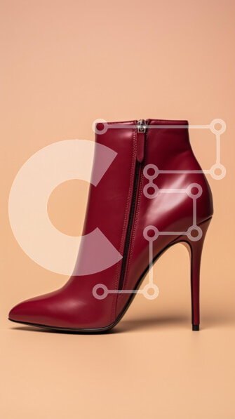 Intra Συλλεκτικό Ξύλινο Παζλ Plywood  4mm - Κομψό πορτοκαλί ψηλοτάκουνο μποτάκι Σε Ξύλινο Κουτί - Διαστάσεις Puzzle: 10x10 cm – 25 κομμάτια