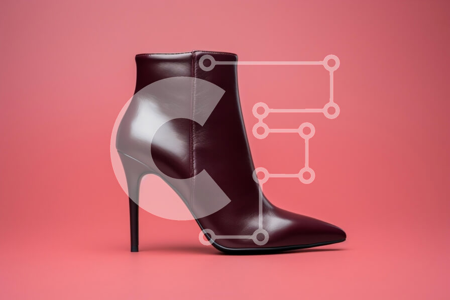 Intra Συλλεκτικό Ξύλινο Παζλ Plywood  4mm - Μποτίνι με ψηλοτάκουνο μποτάκι σε ροζ φόντο Σε Ξύλινο Κουτί - Διαστάσεις Puzzle: 10x10 cm – 25 κομμάτια