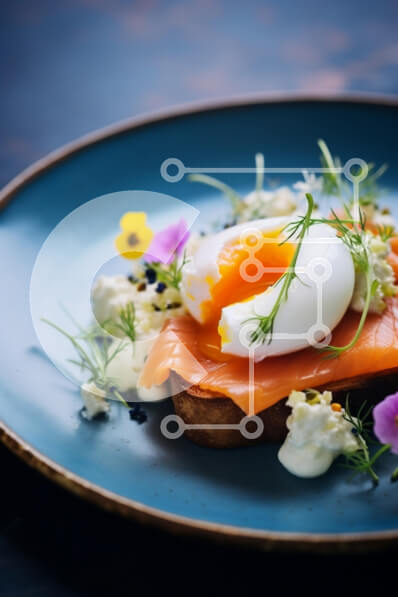 Σετ των 2 Intra Συλλεκτικό Ξύλινο Παζλ Plywood  4mm - Καπνιστός σολομός με αυγό ποσέ στο ψωμί Σε Ξύλινο Κουτί - Διαστάσεις: 10x10 cm – 25 κομμάτια