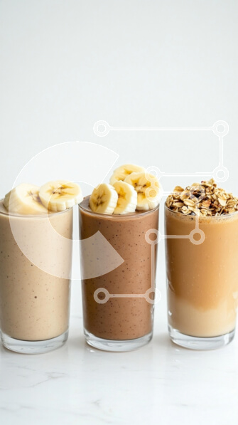 Intra Συλλεκτικό Ξύλινο Παζλ Plywood  4mm - Ποικιλία Smoothies με Μπανάνα και Granola Σε Ξύλινο Κουτί - Διαστάσεις: 10x10 cm – 25 κομμάτια