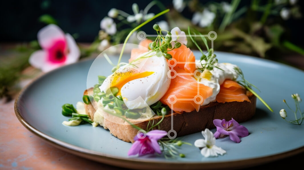 Σετ των 2 Intra Συλλεκτικό Ξύλινο Παζλ Plywood  4mm - Γκουρμέ τοστ με καπνιστό σολομό και αυγό ποσέ Σε Ξύλινο Κουτί - Διαστάσεις: 10x10 cm – 25 κομμάτια