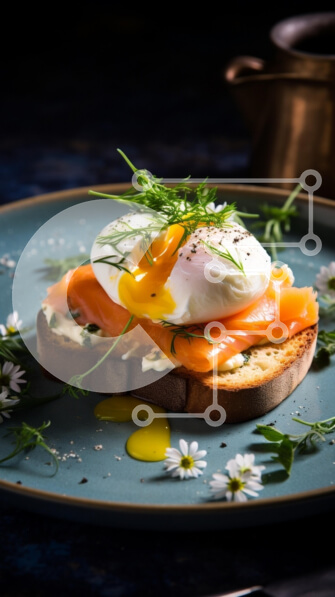 Intra Συλλεκτικό Ξύλινο Παζλ Plywood  4mm - Γκουρμέ τοστ με καπνιστό σολομό και αυγό ποσέ Σε Ξύλινο Κουτί - Διαστάσεις: 10x10 cm – 25 κομμάτια