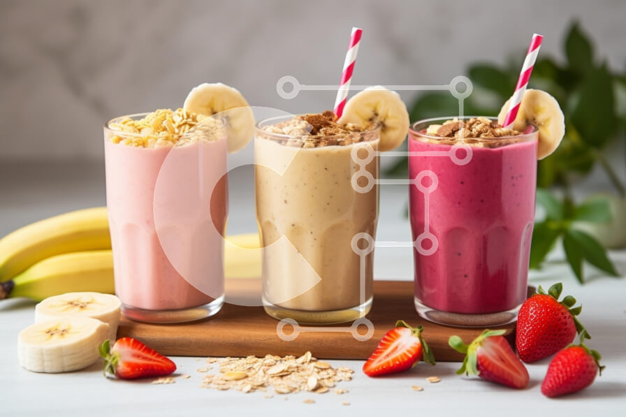 Σετ των 2 Intra Συλλεκτικό Ξύλινο Παζλ Plywood  4mm - Πολύχρωμα Smoothies με φρέσκα φρούτα Σε Ξύλινο Κουτί - Διαστάσεις: 10x10 cm – 25 κομμάτια