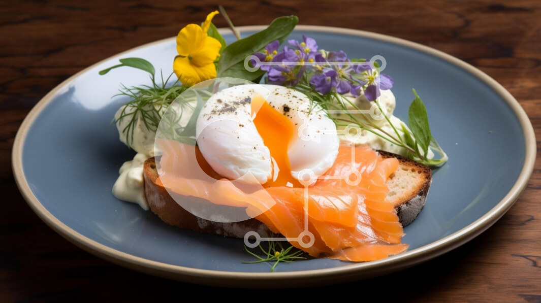 Σετ των 2 Intra Συλλεκτικό Ξύλινο Παζλ Plywood  4mm - Γκουρμέ αυγό ποσέ με καπνιστό σολομό Σε Ξύλινο Κουτί - Διαστάσεις: 10x10 cm – 25 κομμάτια