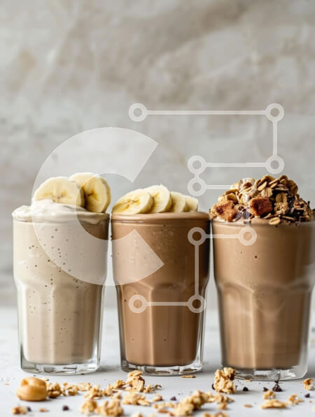 Σετ των 2 Intra Συλλεκτικό Ξύλινο Παζλ Plywood  4mm - Τρία νόστιμα smoothies με γαρνιτούρες Σε Ξύλινο Κουτί - Διαστάσεις: 10x10 cm – 25 κομμάτια