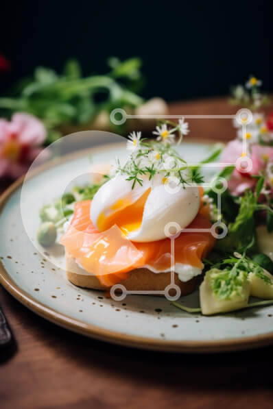 Σετ των 2 Intra Συλλεκτικό Ξύλινο Παζλ Plywood  4mm - Γκουρμέ τοστ με αυγό ποσέ και σολομό Σε Ξύλινο Κουτί - Διαστάσεις: 10x10 cm – 25 κομμάτια