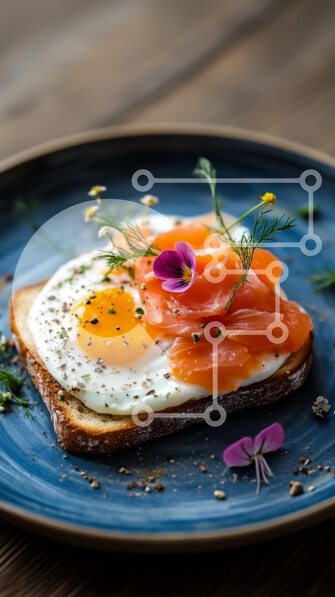 Intra Συλλεκτικό Ξύλινο Παζλ Plywood  4mm - Νόστιμο τηγανητό αυγό με καπνιστό σολομό στο τοστ Σε Ξύλινο Κουτί - Διαστάσεις: 10x10 cm – 25 κομμάτια