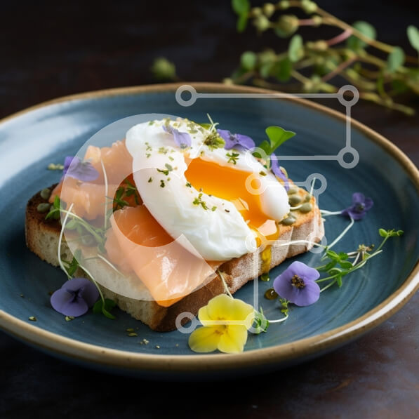 Σετ των 2 Intra Συλλεκτικό Ξύλινο Παζλ Plywood  4mm - Γκουρμέ πρωινό με αυγά ποσέ και καπνιστό σολομό Σε Ξύλινο Κουτί - Διαστάσεις: 10x10 cm – 25 κομμάτια