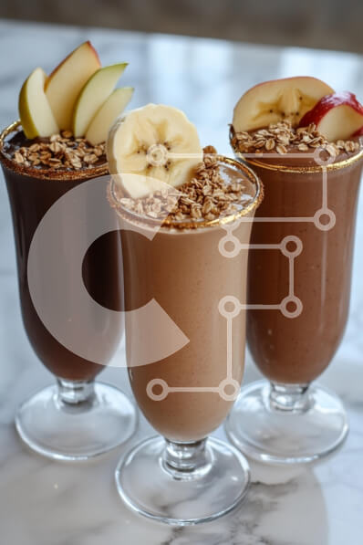 Σετ των 2 Intra Συλλεκτικό Ξύλινο Παζλ Plywood  4mm - Λαχταριστά Smoothies με φρέσκα φρούτα και γκρανόλα Σε Ξύλινο Κουτί - Διαστάσεις: 10x10 cm – 25 κομμάτια