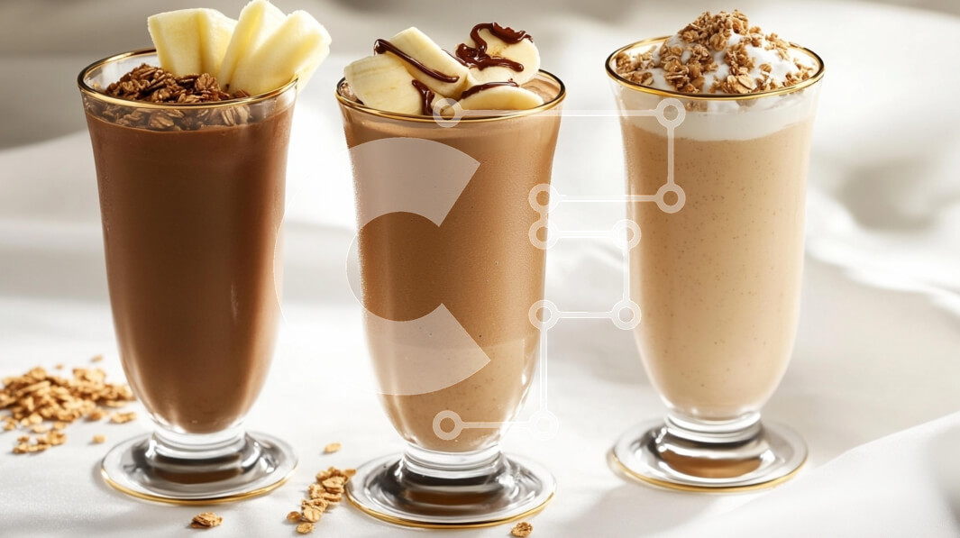 Σετ των 2 Intra Συλλεκτικό Ξύλινο Παζλ Plywood  4mm - Τρία νόστιμα μιλκσέικ Σε Ξύλινο Κουτί - Διαστάσεις: 10x10 cm – 25 κομμάτια