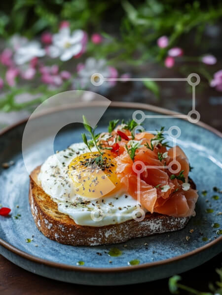 Σετ των 2 Intra Συλλεκτικό Ξύλινο Παζλ Plywood  4mm - Γκουρμέ πρωινό με αυγό και καπνιστό σολομό Σε Ξύλινο Κουτί - Διαστάσεις: 10x10 cm – 25 κομμάτια