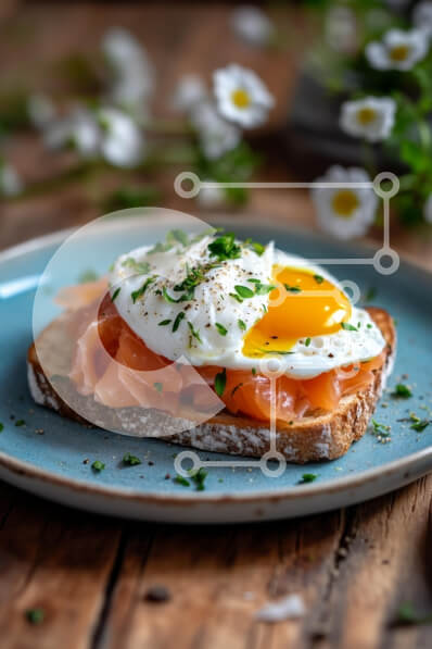 Σετ των 2 Intra Συλλεκτικό Ξύλινο Παζλ Plywood  4mm - Καπνιστός σολομός σε τοστ με αυγό ποσέ Σε Ξύλινο Κουτί - Διαστάσεις: 10x10 cm – 25 κομμάτια