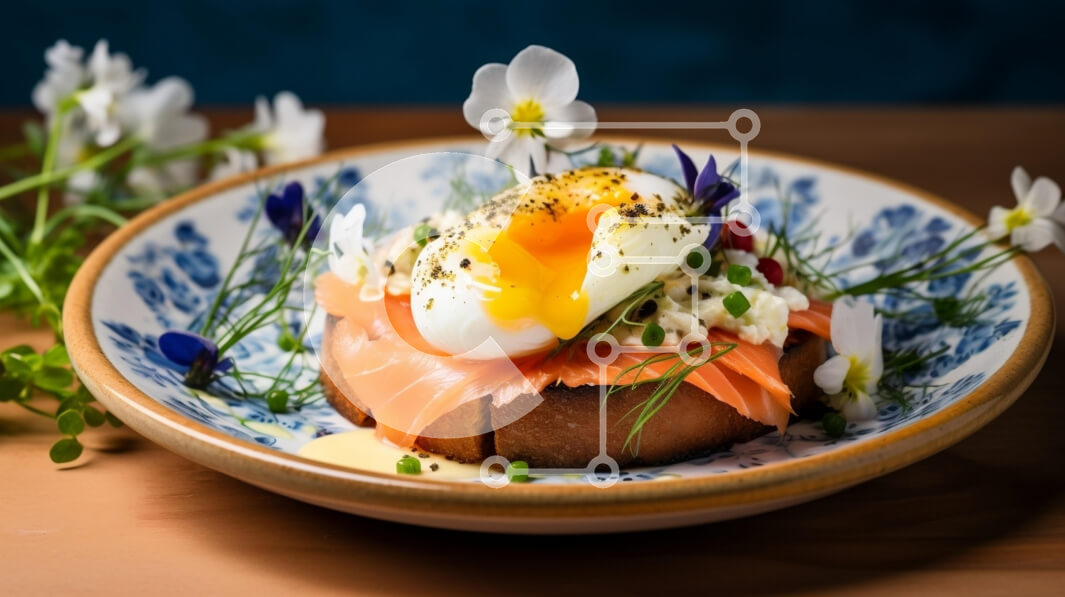 Σετ των 2 Intra Συλλεκτικό Ξύλινο Παζλ Plywood  4mm - Γκουρμέ τοστ καπνιστού σολομού με αυγό ποσέ Σε Ξύλινο Κουτί - Διαστάσεις: 10x10 cm – 25 κομμάτια