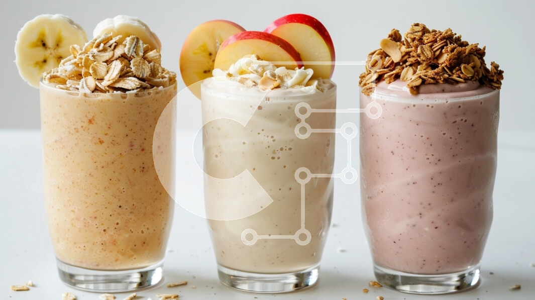 Σετ των 2 Intra Συλλεκτικό Ξύλινο Παζλ Plywood  4mm - Τρία πολύχρωμα smoothies με γαρνιτούρες Σε Ξύλινο Κουτί - Διαστάσεις: 10x10 cm – 25 κομμάτια