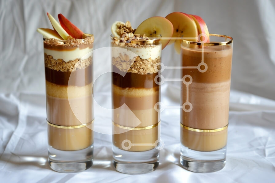 Σετ των 2 Intra Συλλεκτικό Ξύλινο Παζλ Plywood  4mm - Ροφήματα με στρώσεις με φέτες μήλου Σε Ξύλινο Κουτί - Διαστάσεις: 10x10 cm – 25 κομμάτια