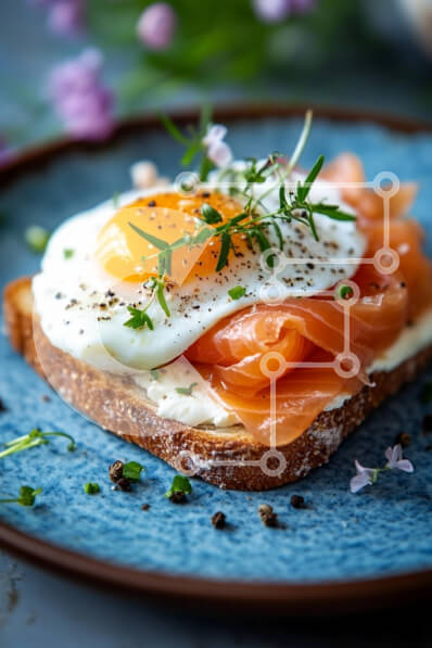 Σετ των 2 Intra Συλλεκτικό Ξύλινο Παζλ Plywood  4mm - Τοστ με καπνιστό σολομό και αυγό Σε Ξύλινο Κουτί - Διαστάσεις: 10x10 cm – 25 κομμάτια