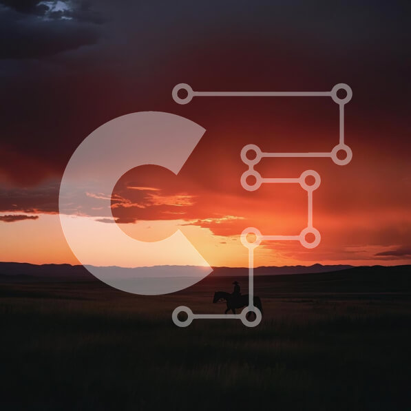 Intra Συλλεκτικό Ξύλινο Παζλ Plywood  4mm - Σιλουέτα ενός αναβάτη ενάντια σε ένα ηλιοβασίλεμα Σε Ξύλινο Κουτί - Διαστάσεις: 10x10 cm – 25 κομμάτια