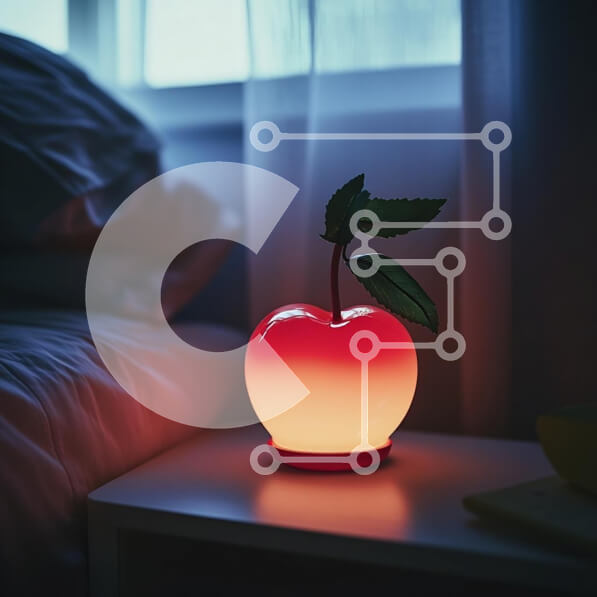 Intra Συλλεκτικό Ξύλινο Παζλ Plywood  4mm - Άνετο φωτιστικό σε σχήμα μήλου στο υπνοδωμάτιο Σε Ξύλινο Κουτί - Διαστάσεις Puzzle: 10x10 cm – 25 κομμάτια