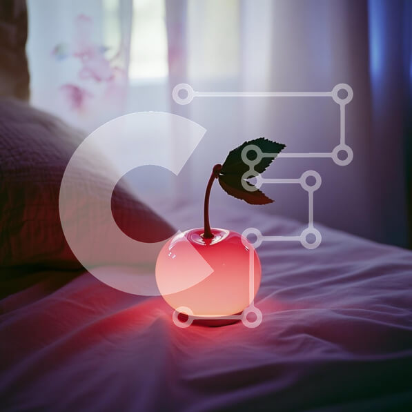 Intra Συλλεκτικό Ξύλινο Παζλ Plywood  4mm - Φωτιστικό Cherry στο κρεβάτι Σε Ξύλινο Κουτί - Διαστάσεις Puzzle: 10x10 cm – 25 κομμάτια