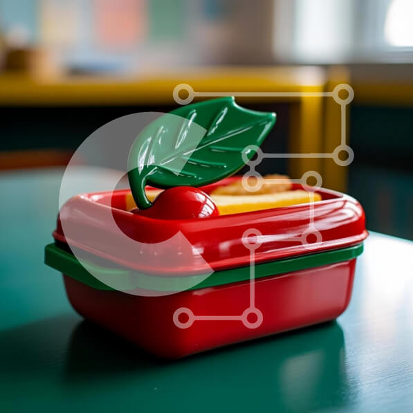 Σετ των 2 Intra Συλλεκτικό Ξύλινο Παζλ Plywood  4mm - Παιχνιδιάρικο κουτί γεύματος σε σχήμα κερασιού σε πράσινο τραπέζι Σε Ξύλινο Κουτί - Διαστάσεις: 10x10 cm – 25 κομμάτια