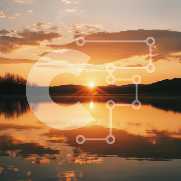 Intra Συλλεκτικό Ξύλινο Παζλ Plywood  4mm - Ηλιοβασίλεμα πάνω από μια ήρεμη λίμνη Σε Ξύλινο Κουτί - Διαστάσεις: 10x10 cm – 25 κομμάτια