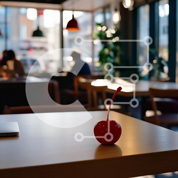 Intra Συλλεκτικό Ξύλινο Παζλ Plywood  4mm - Κεράσι στο τραπέζι σε ένα περιβάλλον καφέ Σε Ξύλινο Κουτί - Διαστάσεις Puzzle: 10x10 cm – 25 κομμάτια