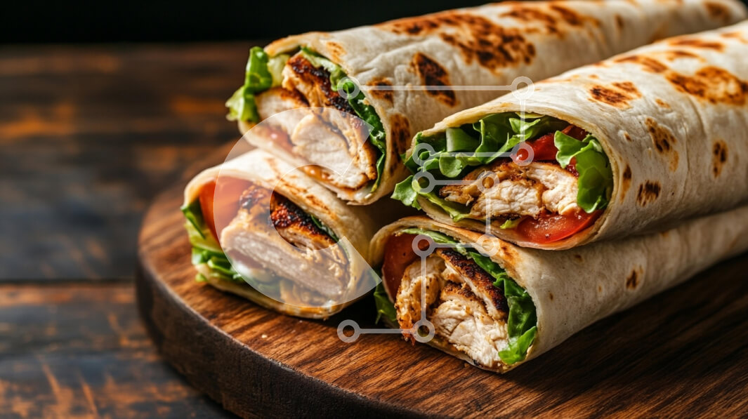 Σετ των 2 Intra Συλλεκτικό Ξύλινο Παζλ Plywood  4mm - Τυλίγματα κοτόπουλου σε ξύλινη πιατέλα Σε Ξύλινο Κουτί - Διαστάσεις: 10x10 cm – 25 κομμάτια