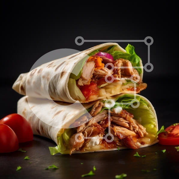 Σετ των 2 Intra Συλλεκτικό Ξύλινο Παζλ Plywood  4mm - Νόστιμα μπουρίτο κοτόπουλου με φρέσκα υλικά Σε Ξύλινο Κουτί - Διαστάσεις: 10x10 cm – 25 κομμάτια