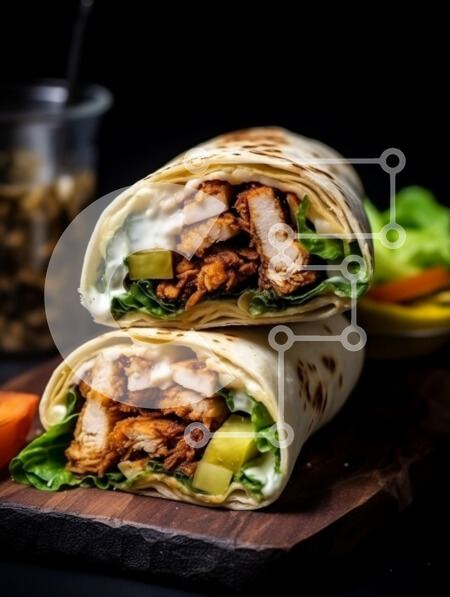 Σετ των 2 Intra Συλλεκτικό Ξύλινο Παζλ Plywood  4mm - Τραγανό περιτύλιγμα κοτόπουλου με φρέσκα λαχανικά Σε Ξύλινο Κουτί - Διαστάσεις: 10x10 cm – 25 κομμάτια