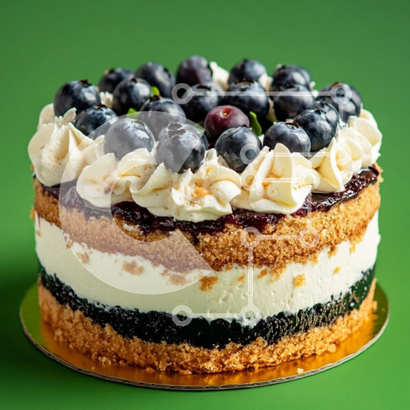 Σετ των 2 Intra Συλλεκτικό Ξύλινο Παζλ Plywood  4mm - Κέικ με κρέμα βατόμουρου σε πράσινο φόντο Σε Ξύλινο Κουτί - Διαστάσεις: 10x10 cm – 25 κομμάτια