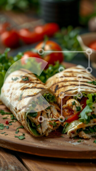 Intra Συλλεκτικό Ξύλινο Παζλ Plywood  4mm - Τυλίξτε κοτόπουλο σχάρας με φρέσκα υλικά Σε Ξύλινο Κουτί - Διαστάσεις: 10x10 cm – 25 κομμάτια