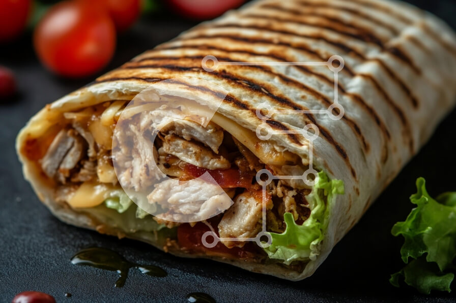 Σετ των 2 Intra Συλλεκτικό Ξύλινο Παζλ Plywood  4mm - Ψητό περιτύλιγμα κοτόπουλου με λαχανικά Σε Ξύλινο Κουτί - Διαστάσεις: 10x10 cm – 25 κομμάτια