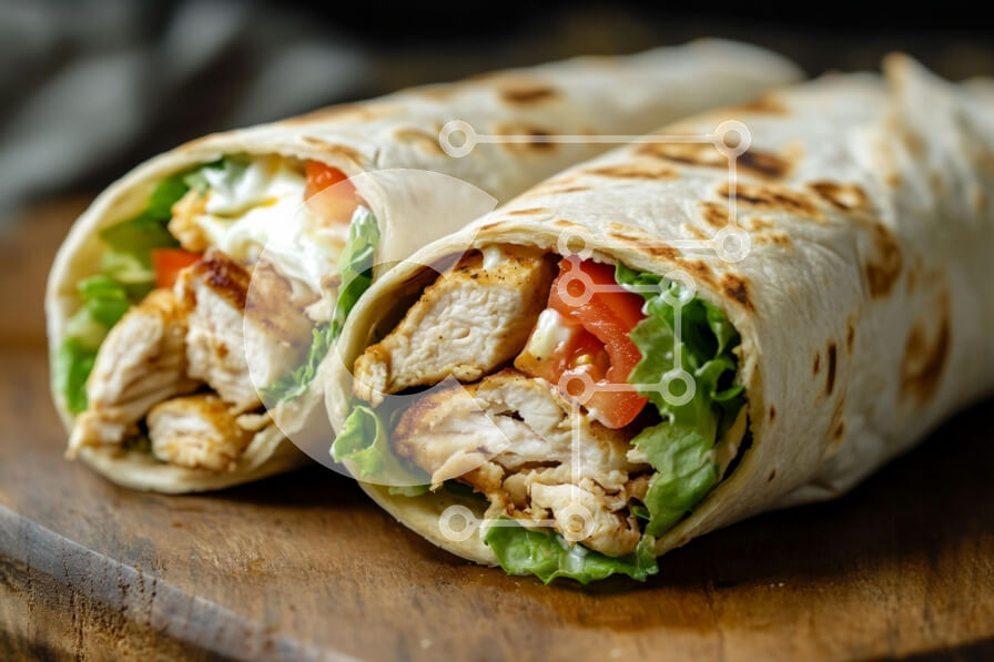 Σετ των 2 Intra Συλλεκτικό Ξύλινο Παζλ Plywood  4mm - Περιτυλίγματα κοτόπουλου σε ξύλινη επιφάνεια Σε Ξύλινο Κουτί - Διαστάσεις: 10x10 cm – 25 κομμάτια