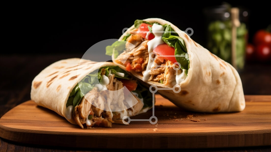 Σετ των 2 Intra Συλλεκτικό Ξύλινο Παζλ Plywood  4mm - Περιτυλίγματα κοτόπουλου σε ξύλινη σανίδα κοπής Σε Ξύλινο Κουτί - Διαστάσεις: 10x10 cm – 25 κομμάτια