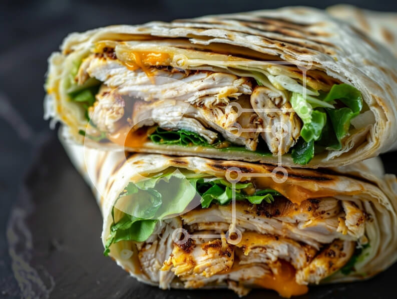 Σετ των 2 Intra Συλλεκτικό Ξύλινο Παζλ Plywood  4mm - Ψητό τυλιχτό κοτόπουλου με μαρούλι και τυρί Σε Ξύλινο Κουτί - Διαστάσεις: 10x10 cm – 25 κομμάτια