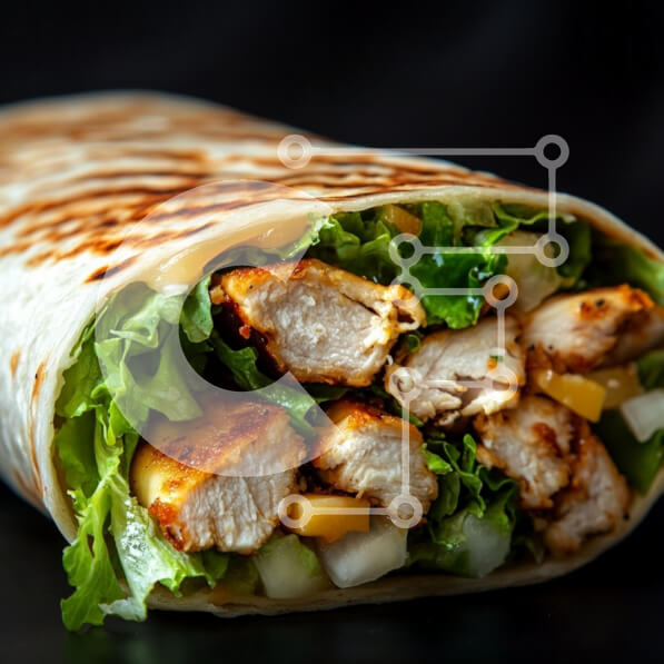 Σετ των 2 Intra Συλλεκτικό Ξύλινο Παζλ Plywood  4mm - Ψητό περιτύλιγμα κοτόπουλου με φρέσκα λαχανικά Σε Ξύλινο Κουτί - Διαστάσεις: 10x10 cm – 25 κομμάτια