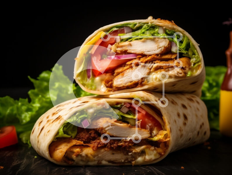 Σετ των 2 Intra Συλλεκτικό Ξύλινο Παζλ Plywood  4mm - Νόστιμα περιτυλίγματα κοτόπουλου με φρέσκα λαχανικά Σε Ξύλινο Κουτί - Διαστάσεις: 10x10 cm – 25 κομμάτια