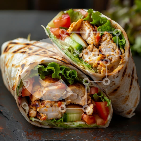 Σετ των 2 Intra Συλλεκτικό Ξύλινο Παζλ Plywood  4mm - Νόστιμο περιτύλιγμα κοτόπουλου με φρέσκα υλικά Σε Ξύλινο Κουτί - Διαστάσεις: 10x10 cm – 25 κομμάτια