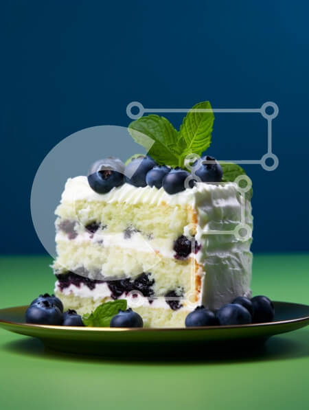 Σετ των 2 Intra Συλλεκτικό Ξύλινο Παζλ Plywood  4mm - Φέτα κέικ βατόμουρου με φρέσκα βατόμουρα και μέντα Σε Ξύλινο Κουτί - Διαστάσεις: 10x10 cm – 25 κομμάτια