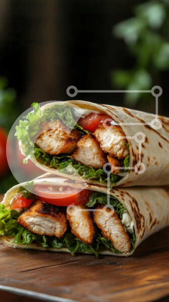 Intra Συλλεκτικό Ξύλινο Παζλ Plywood  4mm - Ψητό τυλιχτό κοτόπουλου με μαρούλι και ντομάτα Σε Ξύλινο Κουτί - Διαστάσεις: 10x10 cm – 25 κομμάτια