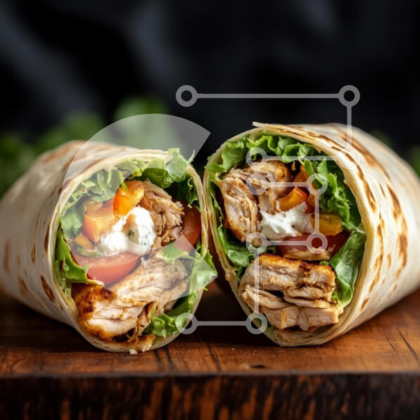 Σετ των 2 Intra Συλλεκτικό Ξύλινο Παζλ Plywood  4mm - Ψητό τυλιχτό κοτόπουλου με φρέσκα λαχανικά Σε Ξύλινο Κουτί - Διαστάσεις: 10x10 cm – 25 κομμάτια