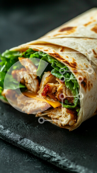 Intra Συλλεκτικό Ξύλινο Παζλ Plywood  4mm - Ψητό τυλιχτό κοτόπουλου με μαρούλι και τυρί Σε Ξύλινο Κουτί - Διαστάσεις: 10x10 cm – 25 κομμάτια