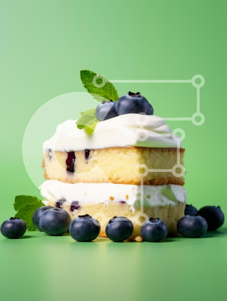 Σετ των 2 Intra Συλλεκτικό Ξύλινο Παζλ Plywood  4mm - Νόστιμο κέικ βατόμουρου με κρέμα σε πράσινο φόντο Σε Ξύλινο Κουτί - Διαστάσεις: 10x10 cm – 25 κομμάτια