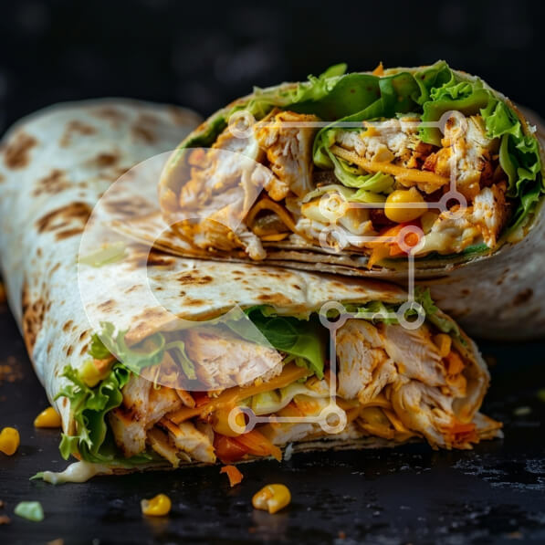 Σετ των 2 Intra Συλλεκτικό Ξύλινο Παζλ Plywood  4mm - Νόστιμο περιτύλιγμα κοτόπουλου Σε Ξύλινο Κουτί - Διαστάσεις: 10x10 cm – 25 κομμάτια