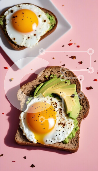 Intra Συλλεκτικό Ξύλινο Παζλ Plywood  4mm - Νόστιμο τοστ αβοκάντο με τηγανητό αυγό Σε Ξύλινο Κουτί - Διαστάσεις: 10x10 cm – 25 κομμάτια