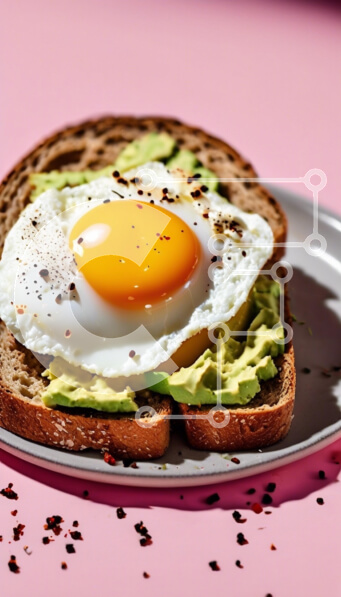 Intra Συλλεκτικό Ξύλινο Παζλ Plywood  4mm - Τοστ αβοκάντο με αυγό Sunny-Side-Up Σε Ξύλινο Κουτί - Διαστάσεις: 10x10 cm – 25 κομμάτια