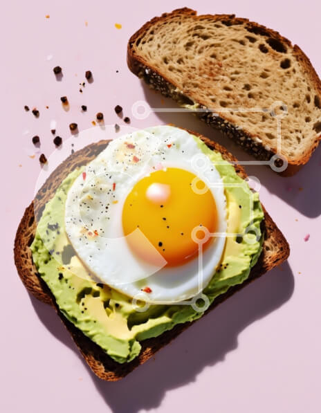 Σετ των 2 Intra Συλλεκτικό Ξύλινο Παζλ Plywood  4mm - Τοστ αβοκάντο με αυγό Sunny Side Up Σε Ξύλινο Κουτί - Διαστάσεις: 10x10 cm – 25 κομμάτια